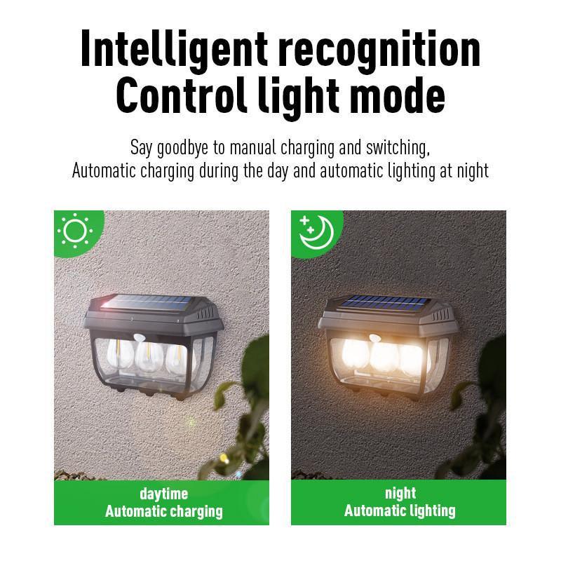 Vintage Solar Garden Light With Tungsten Filament For Outdoor Wall Decoration