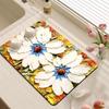 Oil Painting Style Floral Water-Absorbent, Stain-Resistant Kitchen Mat – Heat Insulation, Wear-Resistant, Easy-Clean Draining Mat