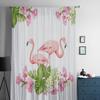 Tropical Birds Flowers Flamingo Sheer Curtains for Living Room Transparent Tulle Window Curtain Bedroom Kitchen Veil Drapes