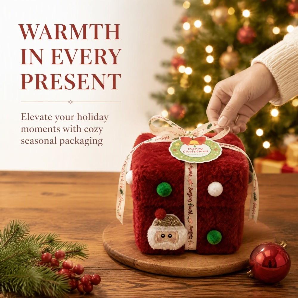 Velvet Gift Box Christmas Packaging Box Velvet Empty Box Christmas Decoration Christmas Eve