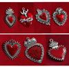 Gothic Heart Shape Pendant Vintage Alloy Jewelry Charm Jewelry Findings for DIY Necklace Earrings Making Accessory
