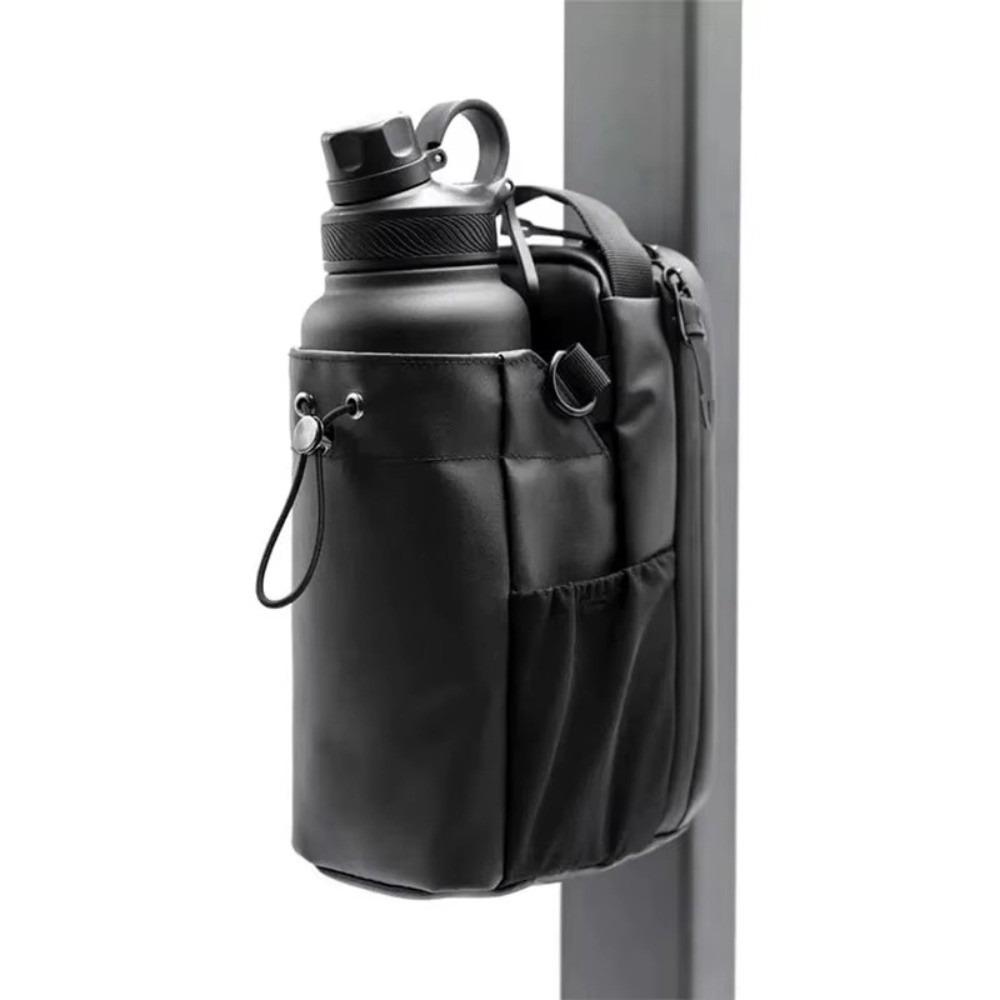 Large Capacity Magnetic Water Bottle Bag Strong Magnet with Shoulder Strap Water Cup Holder Adjustable Multi-Pocket