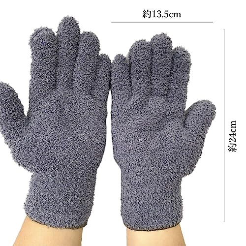 XSAJU Car Wash Gloves, Set of 2, Microfiber Cleaning Gloves, for Cleaning the Interior of the Car, Wiping Windows, Dusting, Cleaning Gloves (Gray