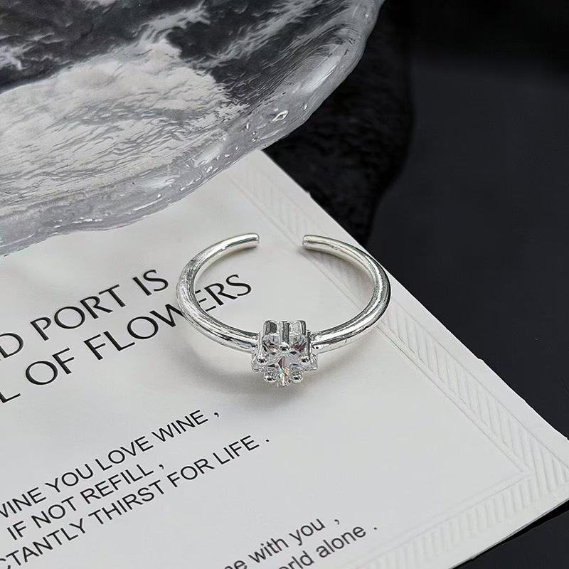 Starfall Fingertips Sweet And Cool Color Pentagram Single Zirconium Open Ring Simple Stacking Femininity Light Luxury Ring
