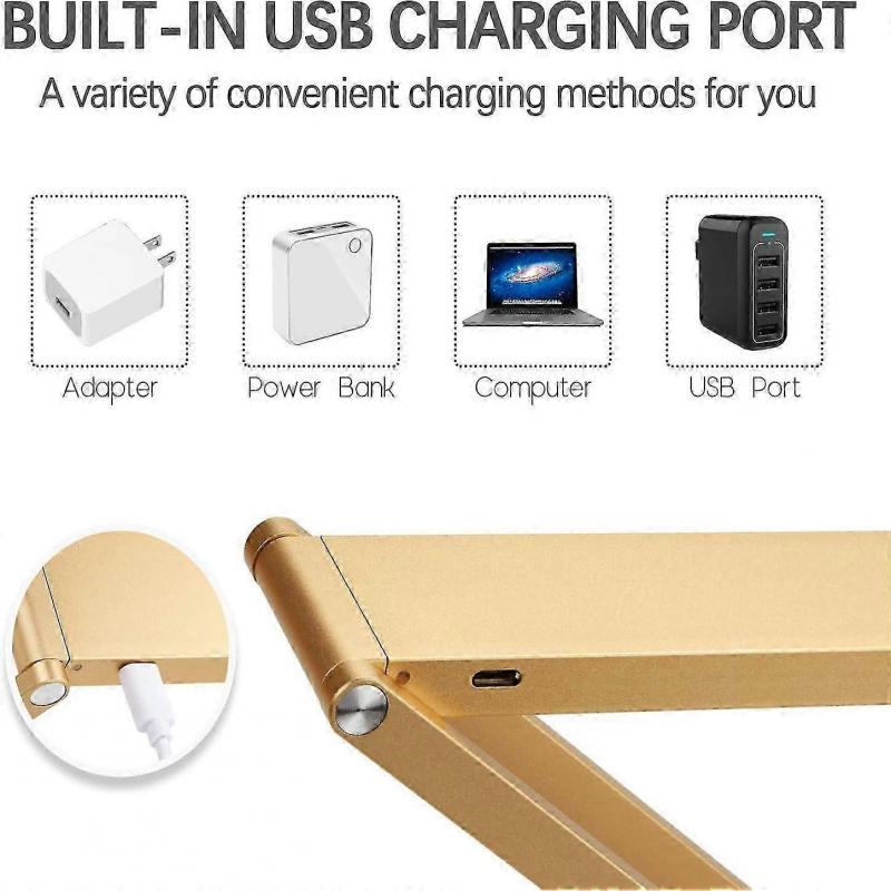 Foldable Led Desk Lamp - Folding Portable Usb Table Light With 3 Brightness Settings