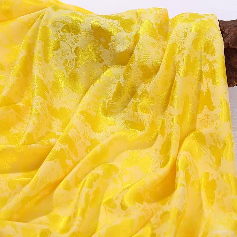 100x150cm Colorful Butterfly Jacquard Silk Satin Fabric for Sewing Ancient Costume Hanfu Tang Suit Horse Face Skirt Clothing