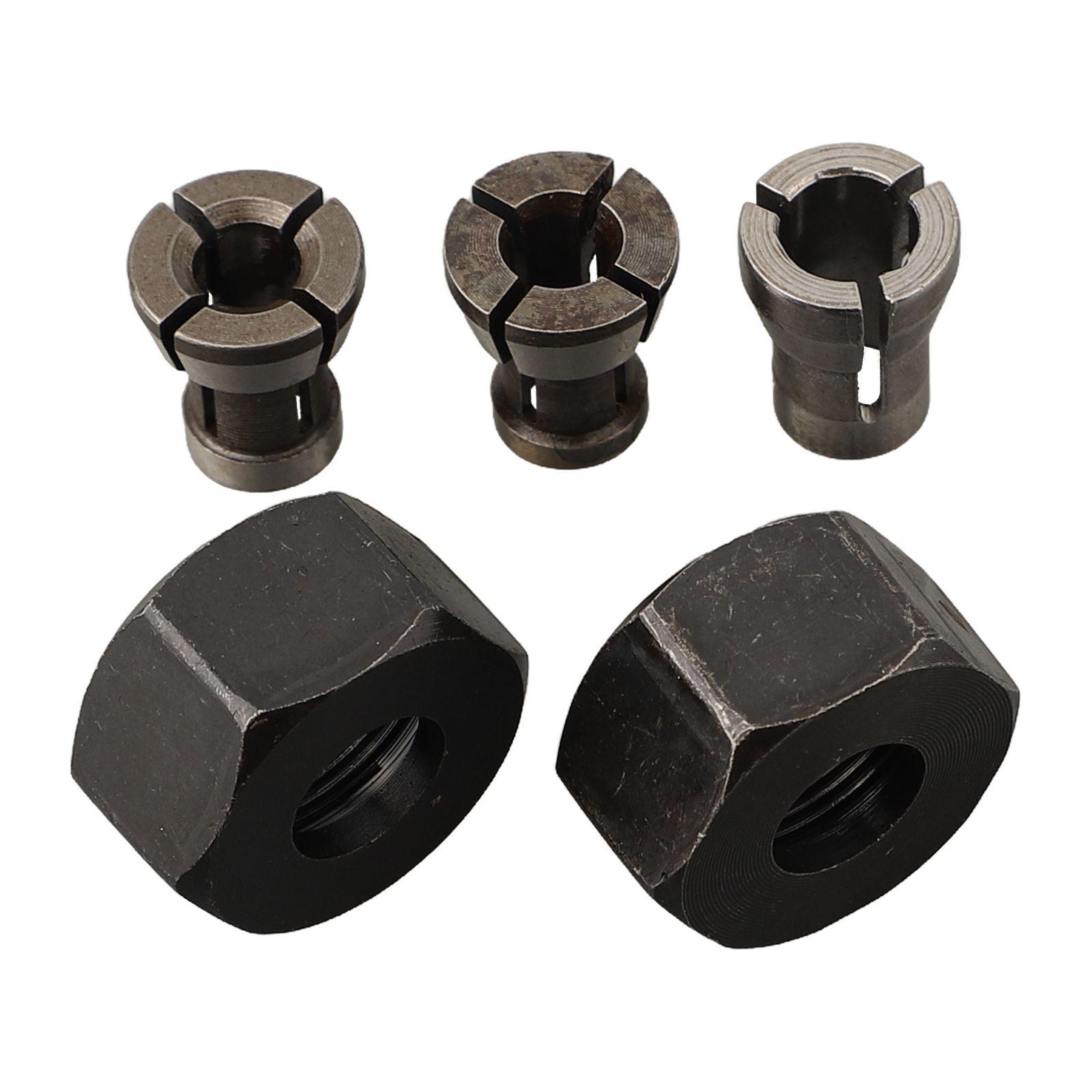 

5 Pcs M17 6 6.35 8mm Collet Chuck Adapter With Nut Engraving Trimming Machine Router Angle Grinder Chuck Power Tool Accessories