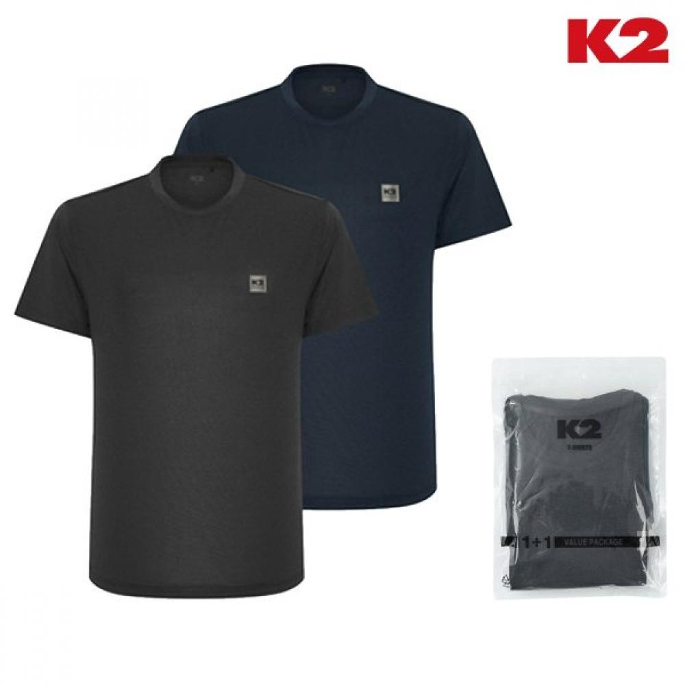 K2 Unisex Summer FuncTiOnal ShorT Sleeve T shirT  boosT On 1+1 Melange Value Pak melange charcoal+navy/85