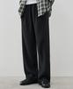 DRAW FIT Wide Elastic Waist Sleek Pleated Pants [Black]