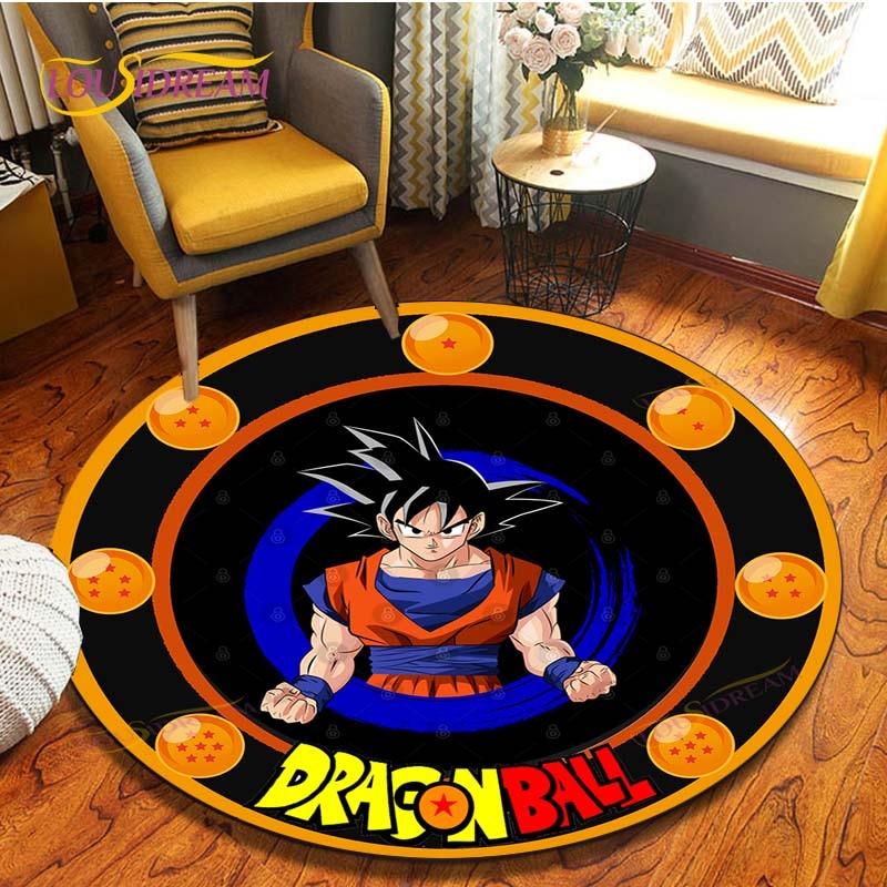 Anime Dragon Ball Goku Round Carpet  Living Room Non-slip Chair 3d Carpet Home Decor Tapis Salon Rugs Mats