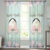 Wielkanocna Zasłona Jajko Króliczy Ogon Tiulowe Zasłony Do Salonu Sypialni Woal Przezroczysta Zasłona Okienna Dekoracja Domu Draperie