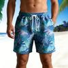 Summer Beach Style 3D Printed Loose Plus Size Quick Drying Shorts