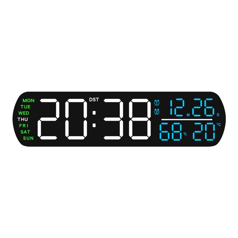 LED Alarm Clock TEMP Humidity Date Week Display Dual Alarm Timer Countdown DST Snooze Auto Dimming 12/24H Digital Table Clock2