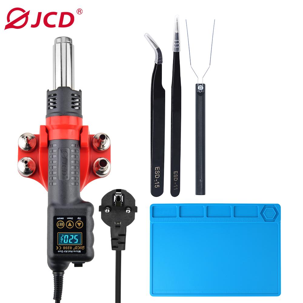JCD 750W Micro Hot Air Gun 8208 Portable LCD Display Rework Station Heat Gun Hair Dryer Temperature Adjustable BGA Welding Tools