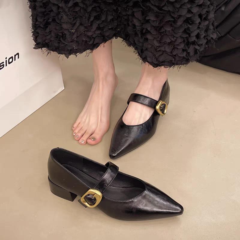 

Fashion New Style Design High Heeled Mary Jane Pointed Toe Women Single Shoes Leather Comfort Spring Summer Dress Sexy Women s Shoes 40 чёрный