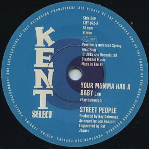 

7inch Record STREET PEOPLE Your Momma Had Baby Baby You Got CITY042 Kent 2016 UK SoulFunk