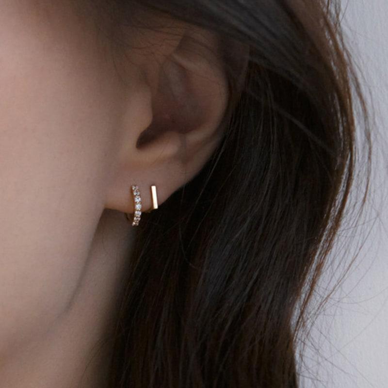 MIAF 14K Recto One-Touch Earrings