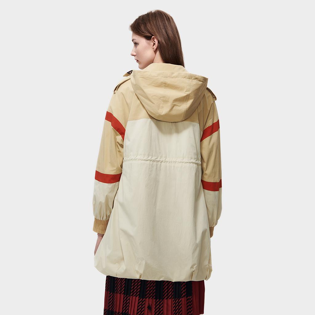 New FILA Trench Coat Women's Beige Khaki F11W313702F-LK