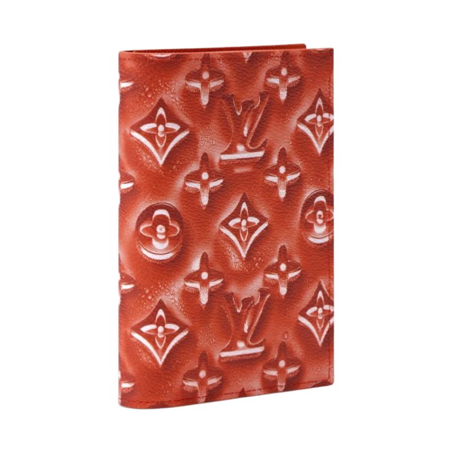 Louis Vuitton Ice Cube Shaped Monogram Coated Canvas Passport Holder Women accessories Pomegranate-Red M28595