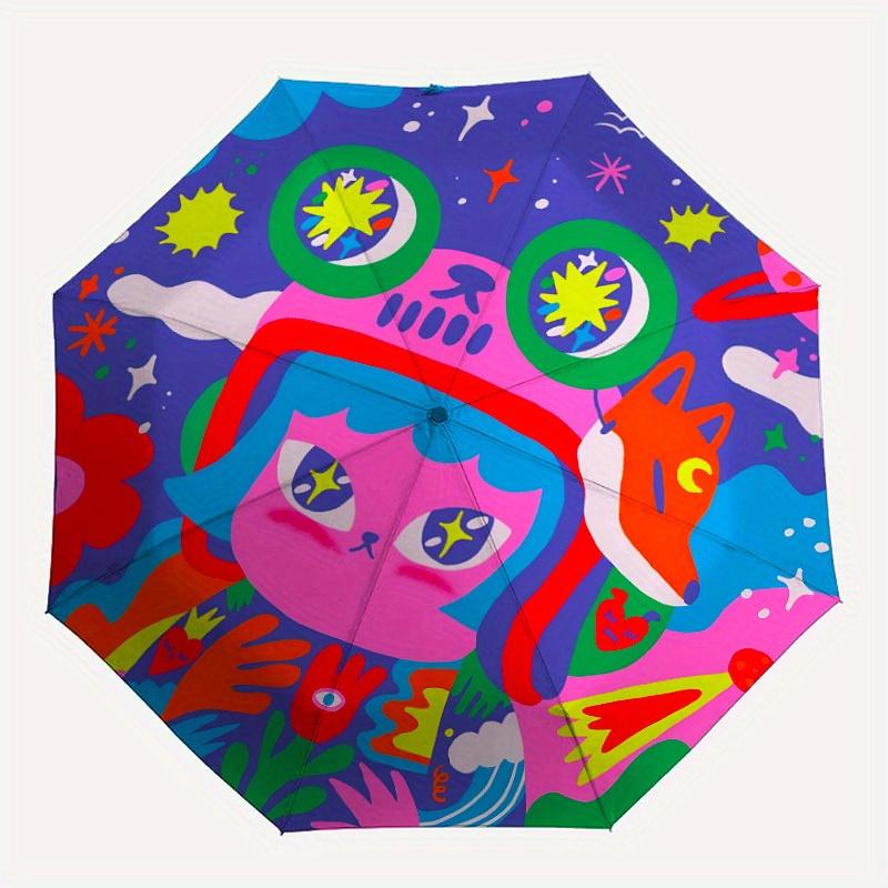 

1pc Astronaut CatAutomatic Open/close, All-Season Portable Folding Umbrella for Friends, Travel, Everyday, Events - Compact Parasol, Outdoor