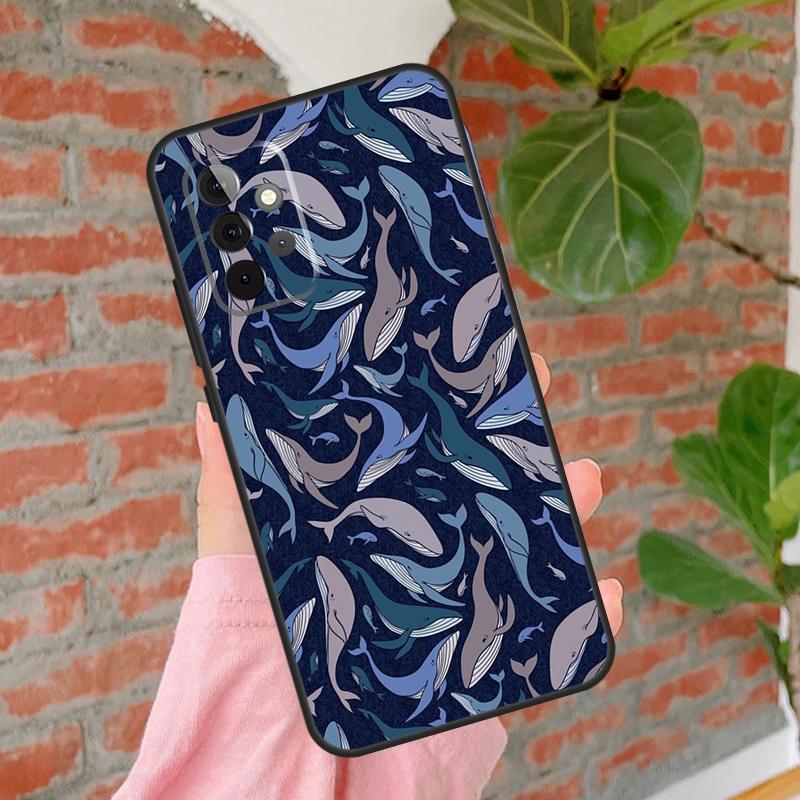 Beautiful Blue Whale Painting Cover For Samsung Galaxy A55 A35 A25 A15 A52 A32 A12 A14 A34 A54 A51 A71 A13 A33 A53 Case