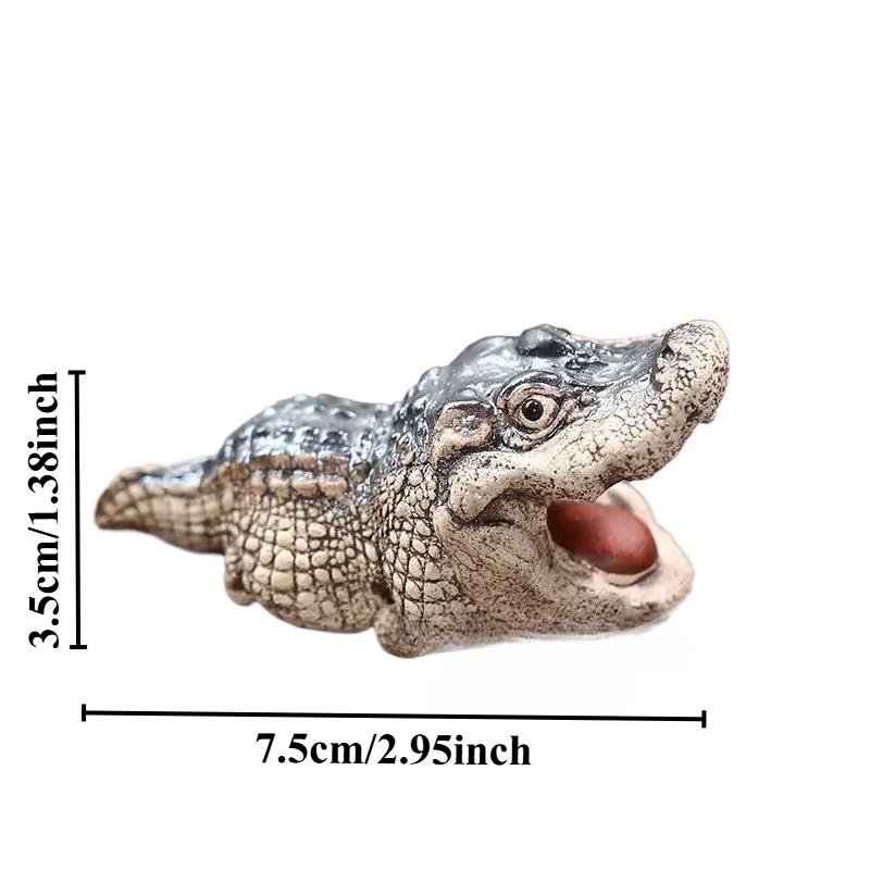 Mini théière en crocodile pour salon, ornements faits à la main, convient à la cérémonie du thé, jeu de thé, table de salon, maison, boutique, 1 pièce