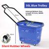 Thickened Plastic Shopping Basket with Wheels Handheld KTV Basket Convenience Store Caddy Vegetable Basket Pull Rod Basket