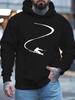 Unisex Grafisk Hoodie til Freestyle Ski, Afslappet Polyester 100% Langærmet Sweatshirt, Vinter Strikket Hættetrøje med Let Stræk, Normal Pasform, 200gsm