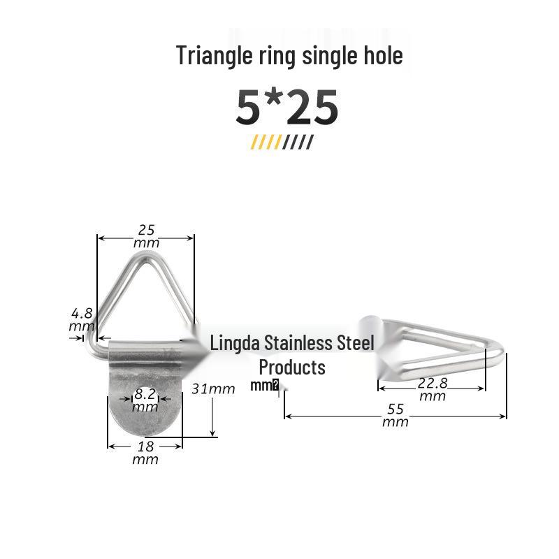304 Stainless Steel Triangle, D-Ring, and Square Ring Buckle Hook for Truck Trailer Straps