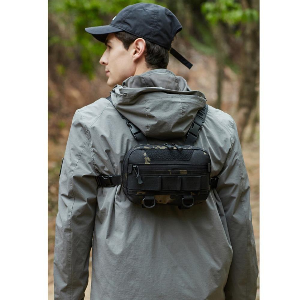Fashionable Nylon Fishing Chest Bag Wear-resistant 3 Colors Cool Backpack Adjustable Climbing Vest Bag Men/women