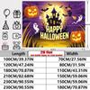 Party Backdrop Halloween Castle Flat Banners Spooky Scene Pumpkin Ghost Celebrations Photo Background Decor Front Door Decor