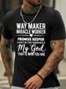 Inspirational "Way Maker Miracle Worker" Graphic T-shirt - Black Cotton Blend