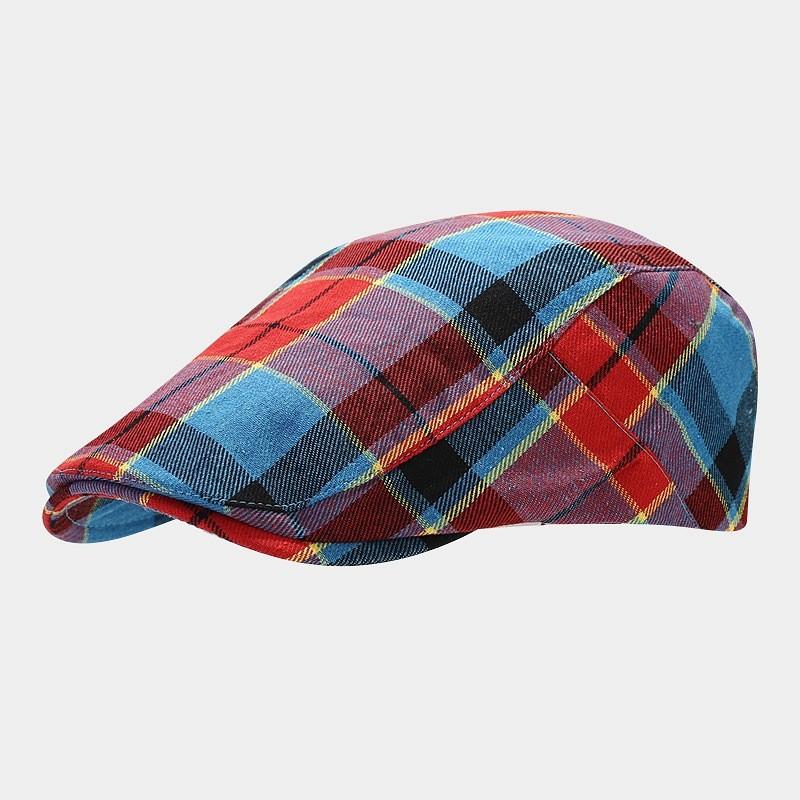 Classic Plaid Beret Hat For Women Men With Sun Protection Cotton Spring Summer Fashion Accessory