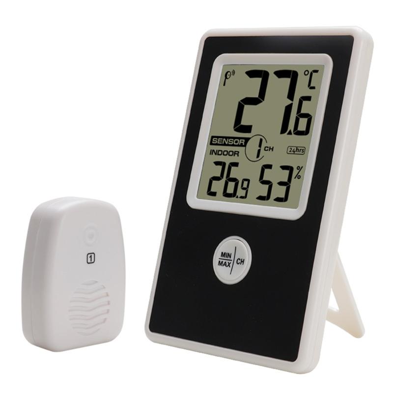 Wireless Indoor Outdoor Thermometer Hygrometer Digital Easy to Read Gauge for Home Bedroom Office Monitor Equipment Too