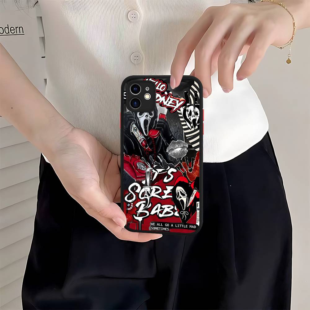 Ghost Face Art Scream Phone Case For IPhone 16 15 14 Plus 15 13 12 11 Pro Max X XS MAX Matte Cover