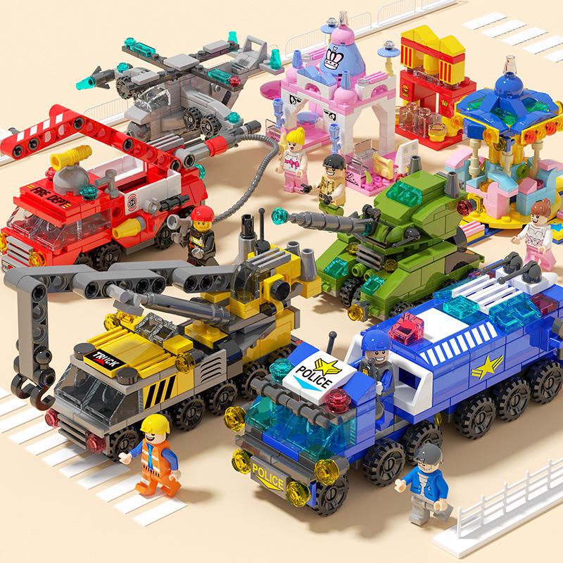 Lego-kompatibles Militär-, Polizei- und Feuerwehrfahrzeuge-Bausteinset