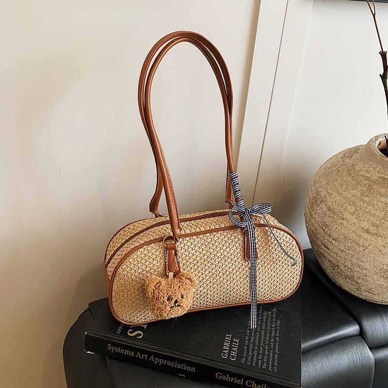 

Bag women s 2025 new women s bag trendy fashion embossed women s shoulder bag crossbody portable shell bag wholesale Without pendant коричневый