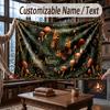 Mushroom Forest Theme Throw Blanket Custom Name Text Personalized Blanket Soft Cozy Blanket for Home Sofa Bed