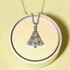 Exquisite Sparkling Zircon Christmas Tree Pendant Necklace, Suitable for Women's Christmas Party Accessories,  Gifts