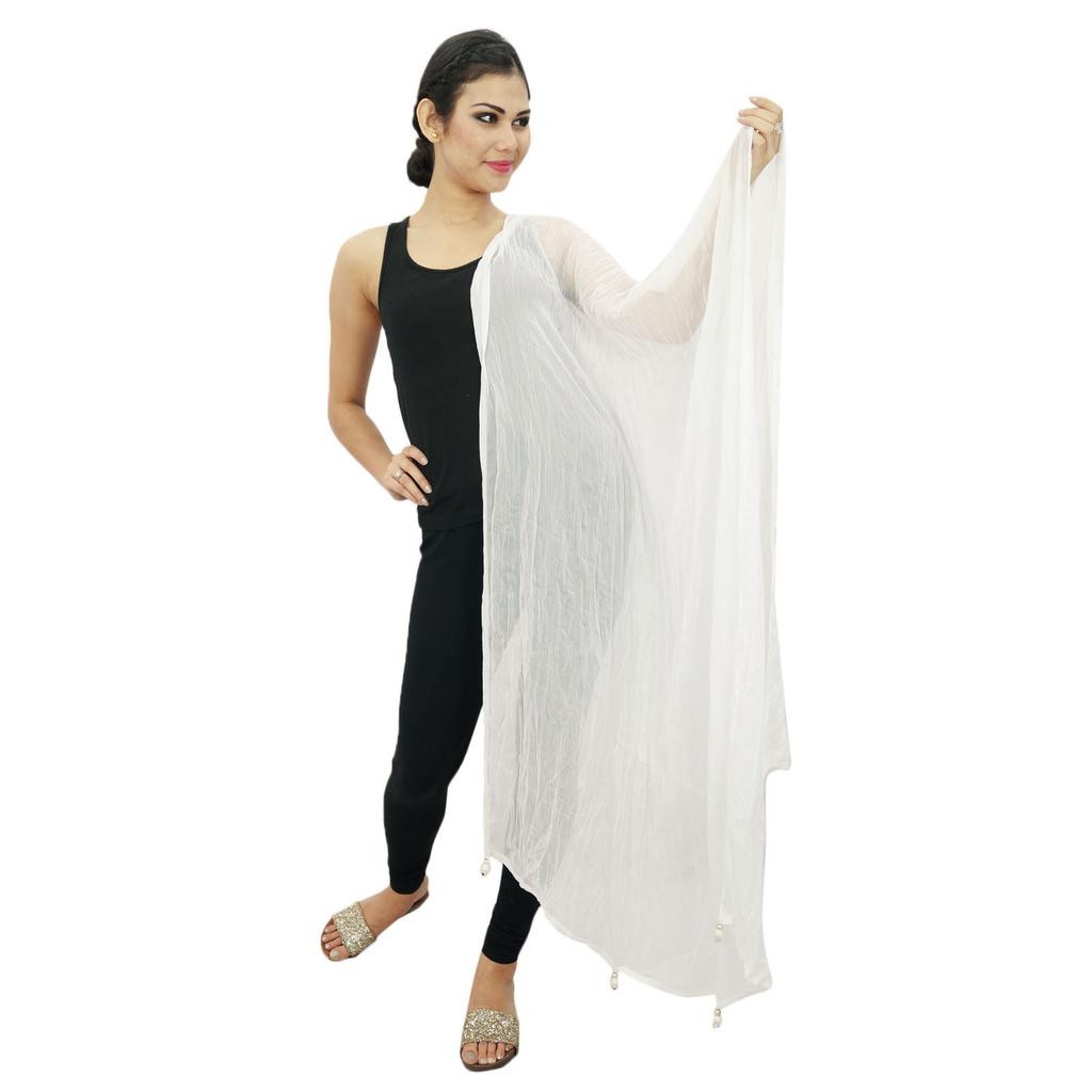 Long Stole Chiffon Blend Dupatta Neck Wrap Women Indian Scarves Chunni