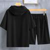 Summer Suit Men's Loose Hooded Short-sleeved T-shirt Shorts Large Size Thin Casual Sports Two-piece Suit
