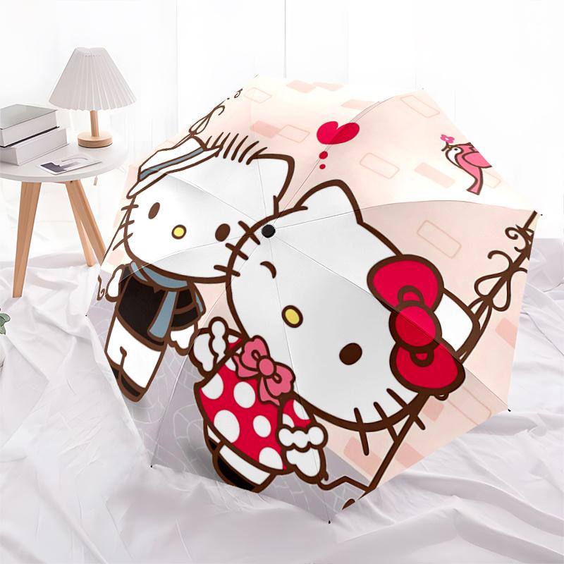 

1pc Hello Kitty Romantic Umbrella - Automatic Opening/Closing, Portable Folding Design, 8-Rib Iron Frame, Outdoor Umbrella, Perfect Gift for Fans, Tra
