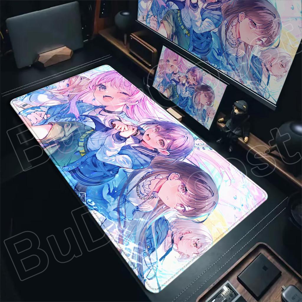 Office Laptop Keyboard Tabletop Mats Cute Girl Shiina Taki M-MyGO BanG Dream Mouse Pads Large Locking Edge Decoration Gaming Rug