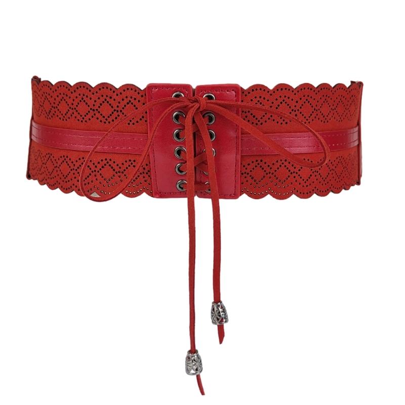 

Женская рубашка Широкий пояс на талию Винтажный Элегантный Эластичный шнур Универсальный пояс для талии Женское платье Рубашка Широкий пояс-кушак Корсет красный