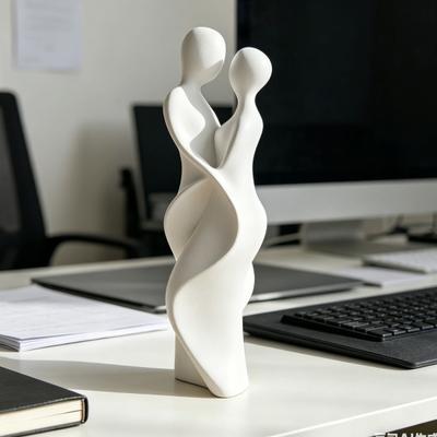 3D Printed Couple Statue Modern Abstract Lovers Figurine Romantic Crafts for Wedding Valentine's Day Gifts Home Bedroom Shelf TV Cabinet Decor