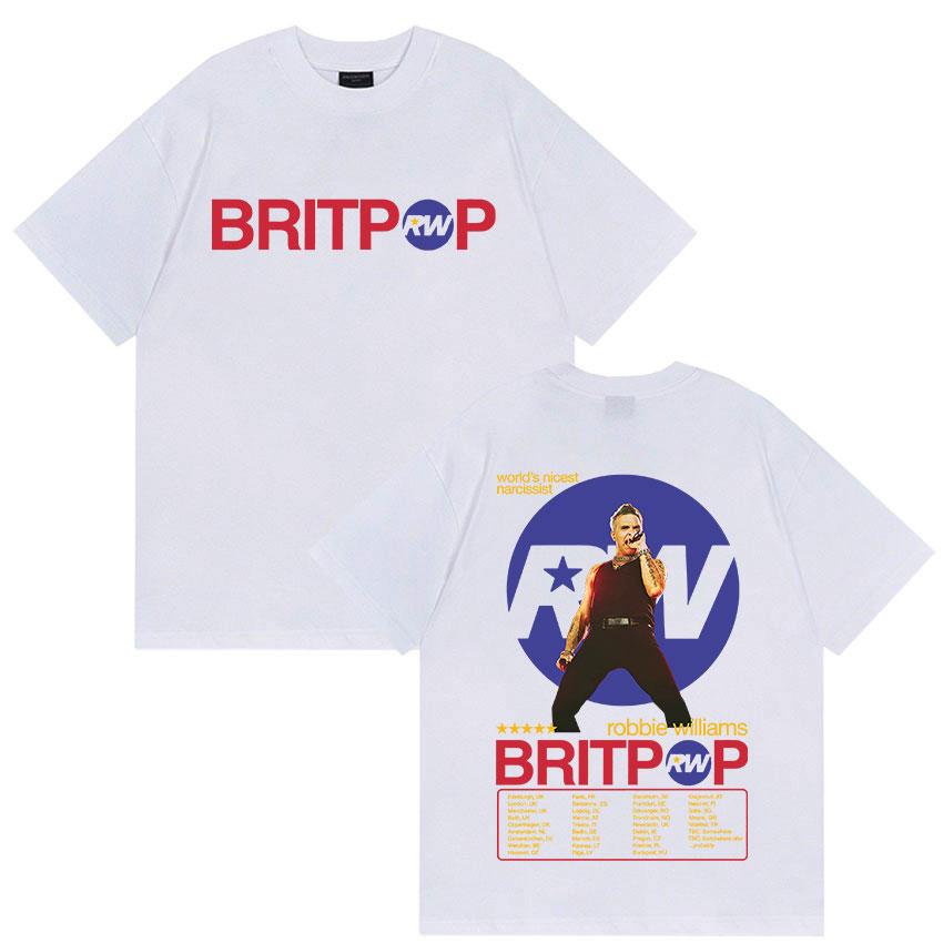 

Robbie Williams Rw 2026 Tour Graphic T Shirts Mens Hip Hop Rap Gothic Fashion Tshirt Vintage Oversized Cotton Tees Streetwear L