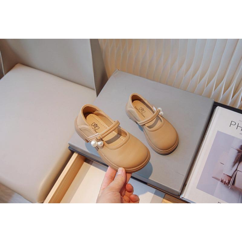 Little Girls Princess Pearl Pendant Mary Jane Breathable Casual Single Leather Shoes