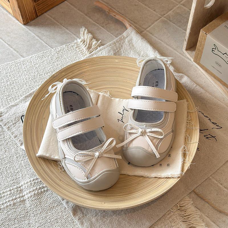 2026 Spring/Summer Girls Mesh Ballet Shoes – Breathable Casual Style for Little and Big Girls 29 бежевый