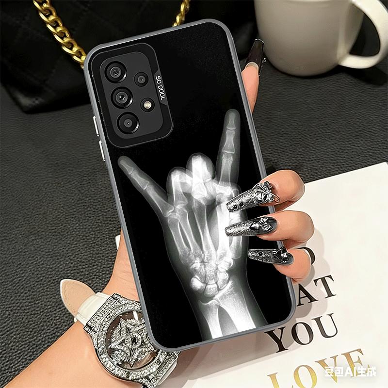 Funny X-Ray Hand Bones Shockproof Phone Case for Samsung A17 A16 A15 A14 A37 A57 A36 A56 A26 A35 A55 A25 A34 A54 A24 A13 A23 A33