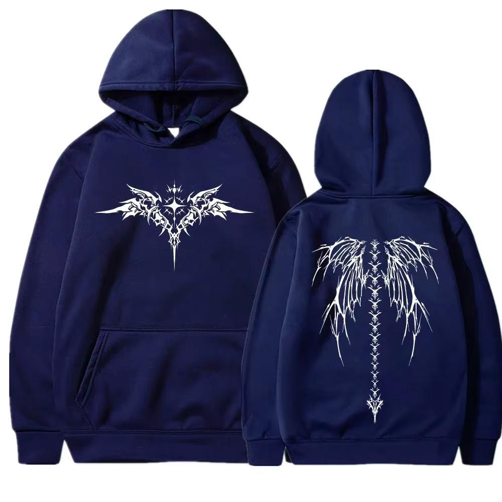 2025 popular wing print hoodie men's long sleeved fashionable sportswear unisex fashionable new street clothing casual